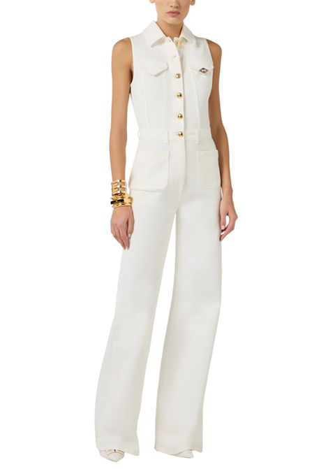 Denim jumpsuit with logo detail ELISABETTA FRANCHI | jumpsuits | TJ45N61E2360